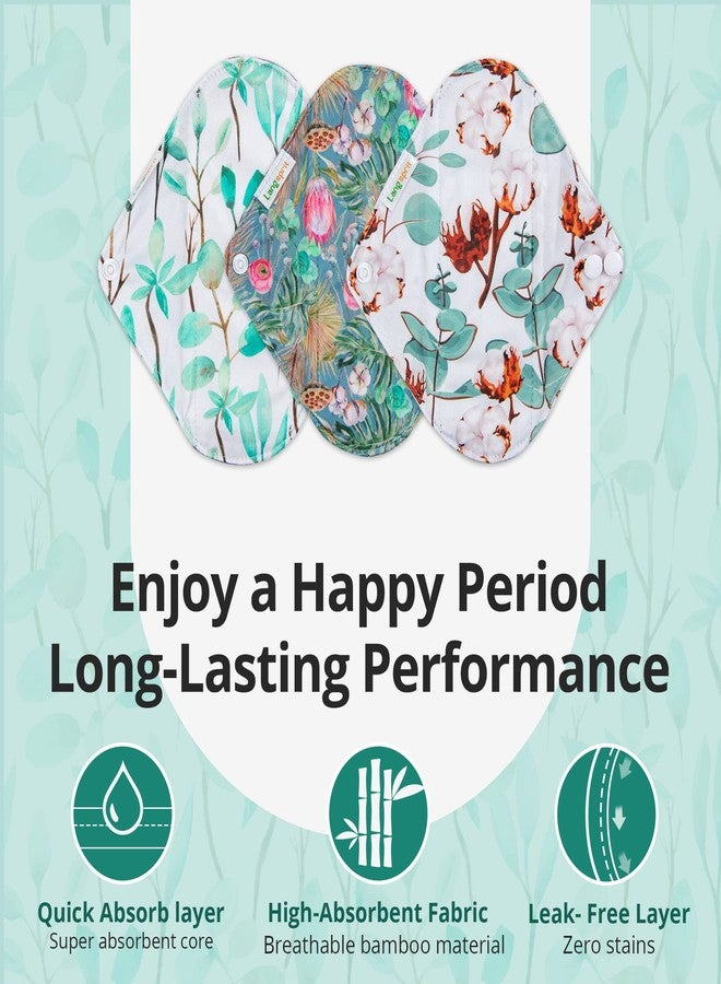 Langsprit 7pcs Set 1 pc Mini Wet Bag +6pcs Absorbent Reusable Sanitary Pads/Washable Cloth Menstrual Pads(Summer,S)… - Image 3